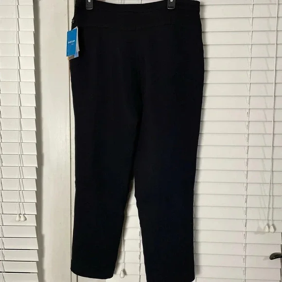 Derek Lam Design Nation Pants Black Pleated Dress Cropped Career Sz 12 - Picture 2 of 9